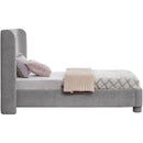  Meridian Penny Grey Chenille Fabric Upholstered Twin Bed IMAGE 5