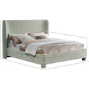 Meridian Penny Mint Green Chenille Fabric Full Bed IMAGE 10