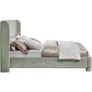 Meridian Penny Mint Green Chenille Fabric Full Bed IMAGE 5