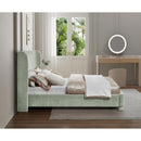 Meridian Penny Mint Green Chenille Fabric Full Bed IMAGE 6