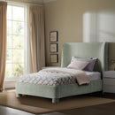 Meridian Penny Mint Green Chenille Fabric Twin Bed IMAGE 2