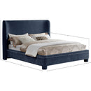 Meridian Penny Navy Chenille Fabric King Bed IMAGE 10