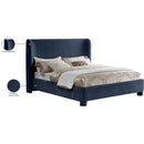 Meridian Penny Navy Chenille Fabric King Bed IMAGE 11