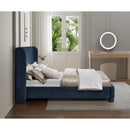 Meridian Penny Navy Chenille Fabric Queen Bed IMAGE 6