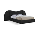  Color_Black Size_King -- Everest Black Boucle Fabric Upholstered King Bed IMAGE 1