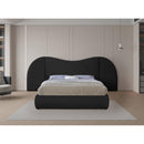  Color_Black Size_King -- Everest Black Boucle Fabric Upholstered King Bed IMAGE 4