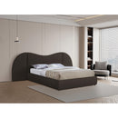  Meridian Everest Brown Boucle Fabric Upholstered Queen Bed IMAGE 2