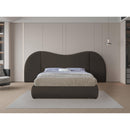  Meridian Everest Brown Boucle Fabric Upholstered Queen Bed IMAGE 4