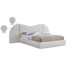  Meridian Everest Cream Boucle Fabric Upholstered King Bed IMAGE 7