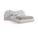  Meridian Everest Cream Boucle Fabric Upholstered Queen Bed IMAGE 1