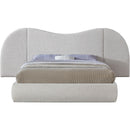  Meridian Everest Cream Boucle Fabric Upholstered Queen Bed IMAGE 3