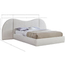  Meridian Everest Cream Boucle Fabric Upholstered Queen Bed IMAGE 8