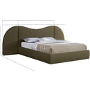  Meridian Everest Olive Green Boucle Fabric Upholstered King Bed IMAGE 8
