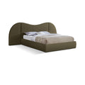  Color_Olive Size_Queen -- Everest Olive Green Boucle Fabric Upholstered Queen Bed IMAGE 1