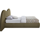  Meridian Everest Olive Green Boucle Fabric Upholstered Queen Bed IMAGE 5
