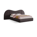  Color_Brown Size_King -- Everest Brown Linen Textured Fabric Upholstered King Bed IMAGE 1