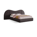  Color_Brown Size_Queen -- Everest Brown Linen Textured Fabric Upholstered Queen Bed IMAGE 1
