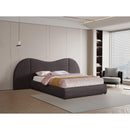  Color_Brown Size_Queen -- Everest Brown Linen Textured Fabric Upholstered Queen Bed IMAGE 2