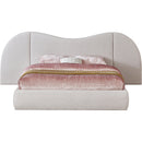  Color_Cream Size_King -- Everest Cream Linen Textured Fabric Upholstered King Bed IMAGE 3