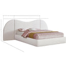  Color_Cream Size_Queen -- Everest Cream Linen Textured Fabric Upholstered Queen Bed IMAGE 9