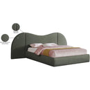  Color_Olive Size_King -- Everest Olive Green Linen Textured Fabric Upholstered King Bed IMAGE 8
