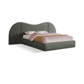  Color_Olive Size_Queen -- Everest Olive Green Linen Textured Fabric Upholstered Queen Bed IMAGE 1