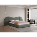  Color_Olive Size_Queen -- Everest Olive Green Linen Textured Fabric Upholstered Queen Bed IMAGE 2