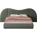  Color_Olive Size_Queen -- Everest Olive Green Linen Textured Fabric Upholstered Queen Bed IMAGE 3