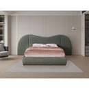  Color_Olive Size_Queen -- Everest Olive Green Linen Textured Fabric Upholstered Queen Bed IMAGE 4