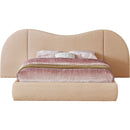  Color_Tan Size_King -- Everest Tan Linen Textured Fabric Upholstered King Bed IMAGE 3