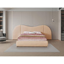  Color_Tan Size_King -- Everest Tan Linen Textured Fabric Upholstered King Bed IMAGE 4