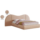  Color_Tan Size_King -- Everest Tan Linen Textured Fabric Upholstered King Bed IMAGE 8