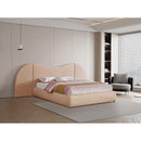 Color_Tan Size_Queen -- Everest Tan Linen Textured Fabric Upholstered Queen Bed IMAGE 2