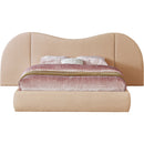 Meridian Everest Tan Linen Textured Fabric Queen Bed (3 Boxes) IMAGE 3