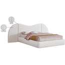  Color_White Size_King -- Everest White Linen Textured Fabric Upholstered King Bed IMAGE 8