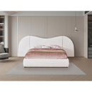 Meridian Everest White Linen Textured Fabric Queen Bed (3 Boxes) IMAGE 4