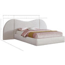  Color_White Size_Queen -- Everest White Linen Textured Fabric Upholstered Queen Bed IMAGE 9
