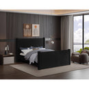  Color_Black Size_Full -- Elias Black Velvet Upholstered Full Bed IMAGE 2