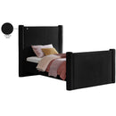  Meridian Elias Black Velvet Upholstered Twin Bed IMAGE 8