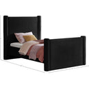  Meridian Elias Black Velvet Upholstered Twin Bed IMAGE 9