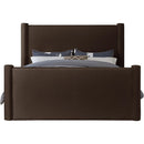  Meridian Elias Brown Velvet Upholstered King Bed IMAGE 3