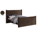  Meridian Elias Brown Velvet Upholstered King Bed IMAGE 8