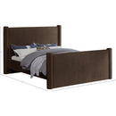  Meridian Elias Brown Velvet Upholstered Queen Bed IMAGE 9