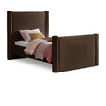 Color_Brown Size_Twin -- Elias Brown Velvet Upholstered Twin Bed IMAGE 1