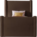  Meridian Elias Brown Velvet Upholstered Twin Bed IMAGE 3