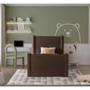  Meridian Elias Brown Velvet Upholstered Twin Bed IMAGE 4