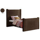  Meridian Elias Brown Velvet Upholstered Twin Bed IMAGE 8
