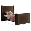  Meridian Elias Brown Velvet Upholstered Twin Bed IMAGE 9