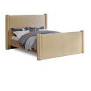  Color_Camel Size_Full -- Elias Camel Velvet Upholstered Full Bed IMAGE 1