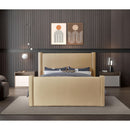 Meridian Elias Camel Velvet King Bed IMAGE 4